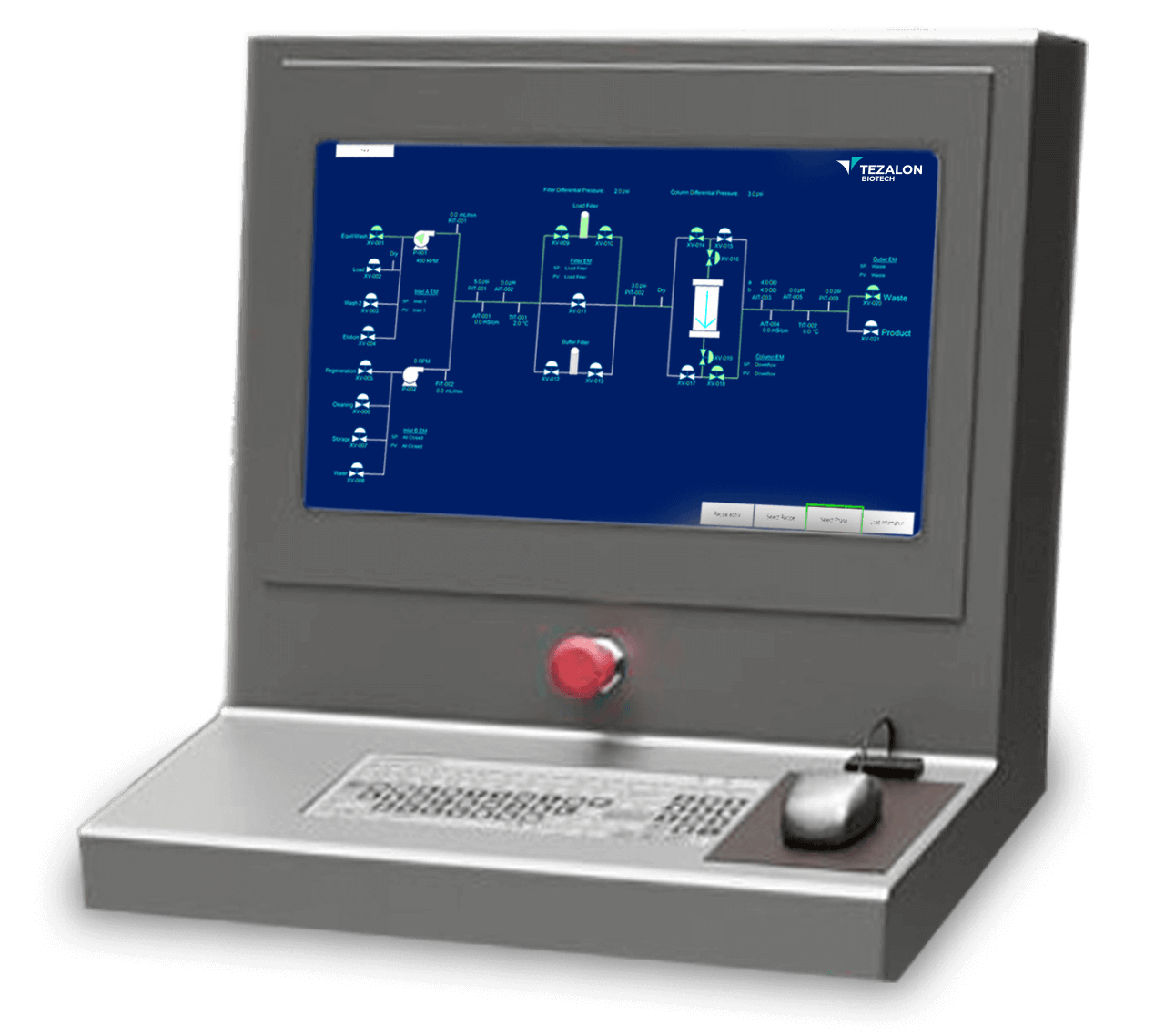 Tezalon Chromatography System Control Panel